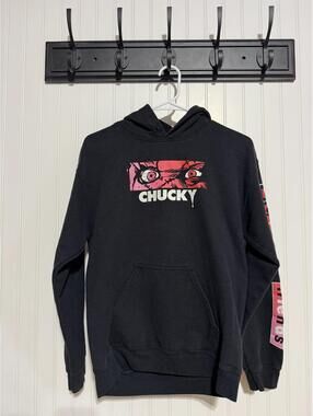 Chucky Graphic Black Hoodie Sweatshirt Small